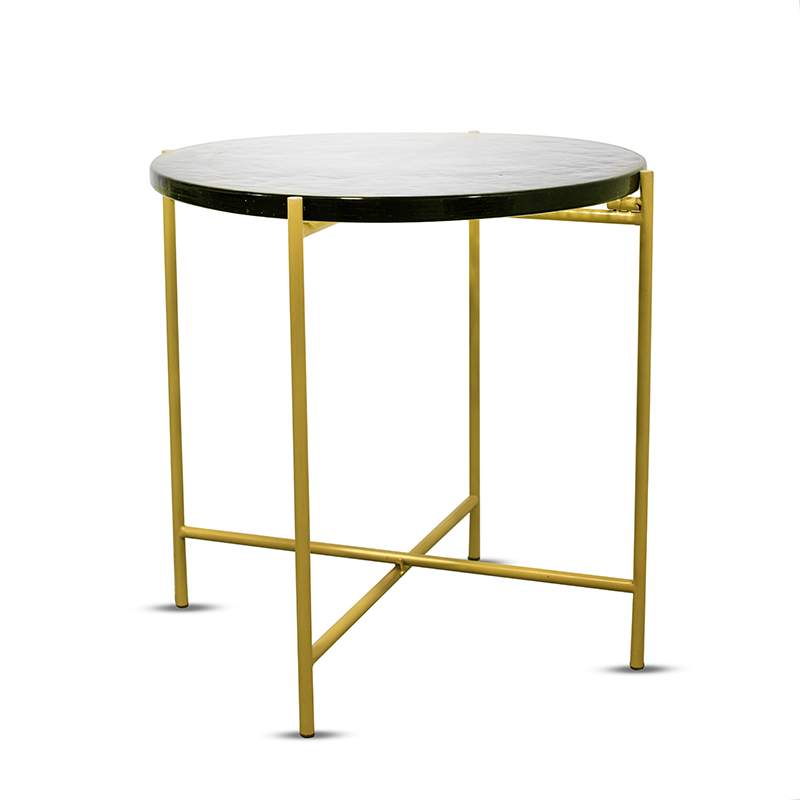 Table 'jessica' with metal feet h61 d63 cm